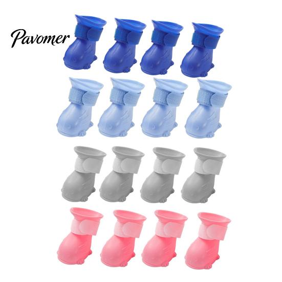 Breathable Rain Boots for Small Dogs 4Pcs Waterproof Dog Shoes, with Skid-resistant Soles, Adjustable Comfortable Paw Protection Cats Protectors,
