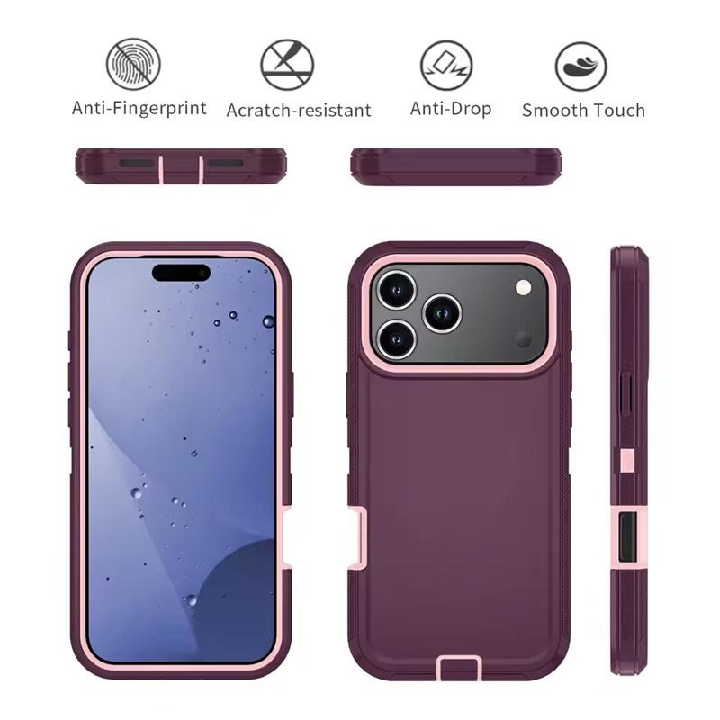 Бронированный противоударный чехол-защитник для телефона для iphone 11 12 13 14 15 16 17 Pro Max X XS XR XSMAX 16E 17AIR Жесткая задняя крышка из ПК+ТПУ