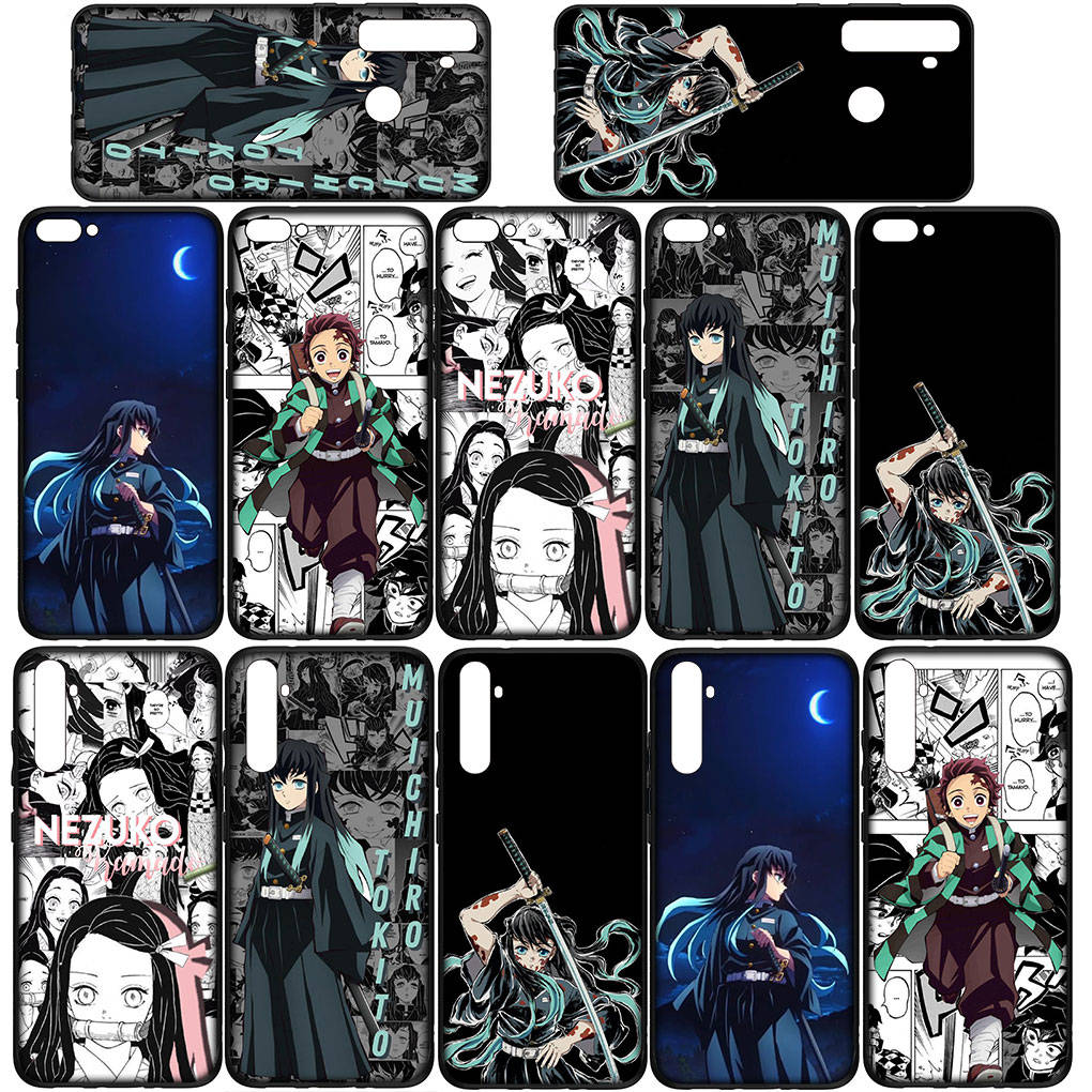 For Samsung Galaxy S24 S23 iPhone 16 15 14 Xiaomi Redmi Note 13 12 11 Plus 9 Pro Max X XR Case Muichiro Tokito Kamado Tanjiro Demon Slayer OPPO Huawei