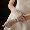 Floral Transparent Gloves Retro Short Gloves High Quality Wedding Gloves  for Women
