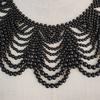 Faux Pearl Bib Necklace Hollow Design Bib Choker Necklace Beaded Shawl Collar for Women Weddings Cocktail Parties