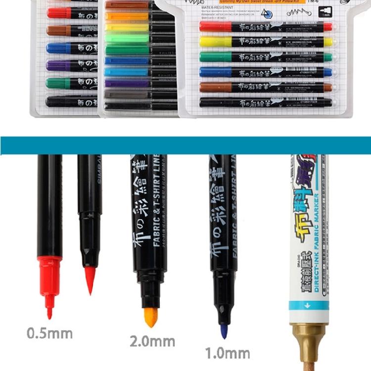 Waterproof Fabric Paint Pen for Coloring Shirts, Jeans, Jackets, Backpacks, Double-Ended Fabric Marker