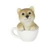 Woovia Сиба-ину Чайная чашка 6 x 6 x см Кукольная фигурка Украшение Животное Садовое украшение Собака (Маленький) 12.5 H19101-А