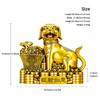Brass Dog with Ruyi Scepter Figurine Wealth Success Symbol Ornament for Home Office Desk Shelf Decor