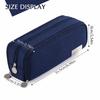 Large Capacity Pencil Case 3 Compartment Pouch Pen Bag for School Teen Girl Boy Men Women,Navy