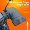 Motorcycle Heated Handlebar Muffs 3 Levels Temp USB Charging Electric Heating Handle Grip Gloves Hand Warmer Cover for E-Scooter
