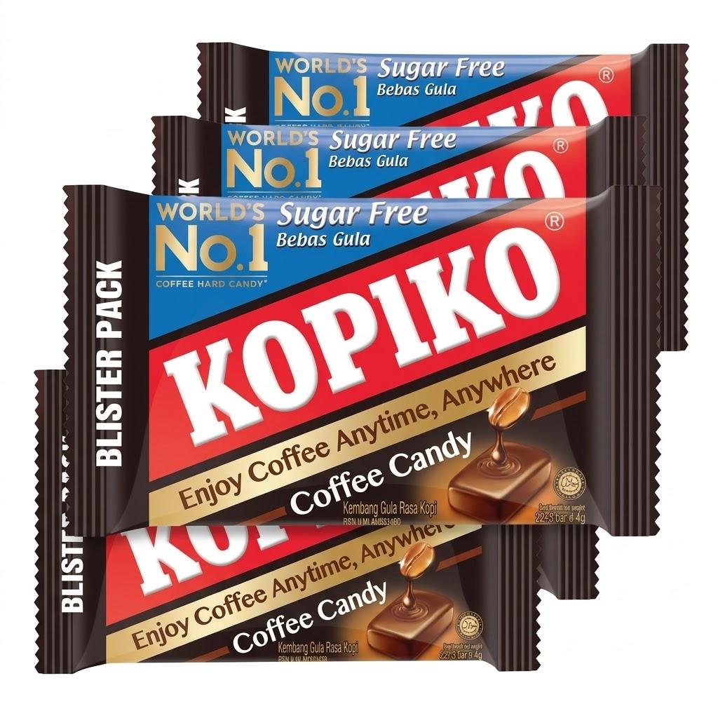 [Kopiko] Кофе / Капучино / Кофе без сахара, Конфеты со вкусом, Блистер 32 г