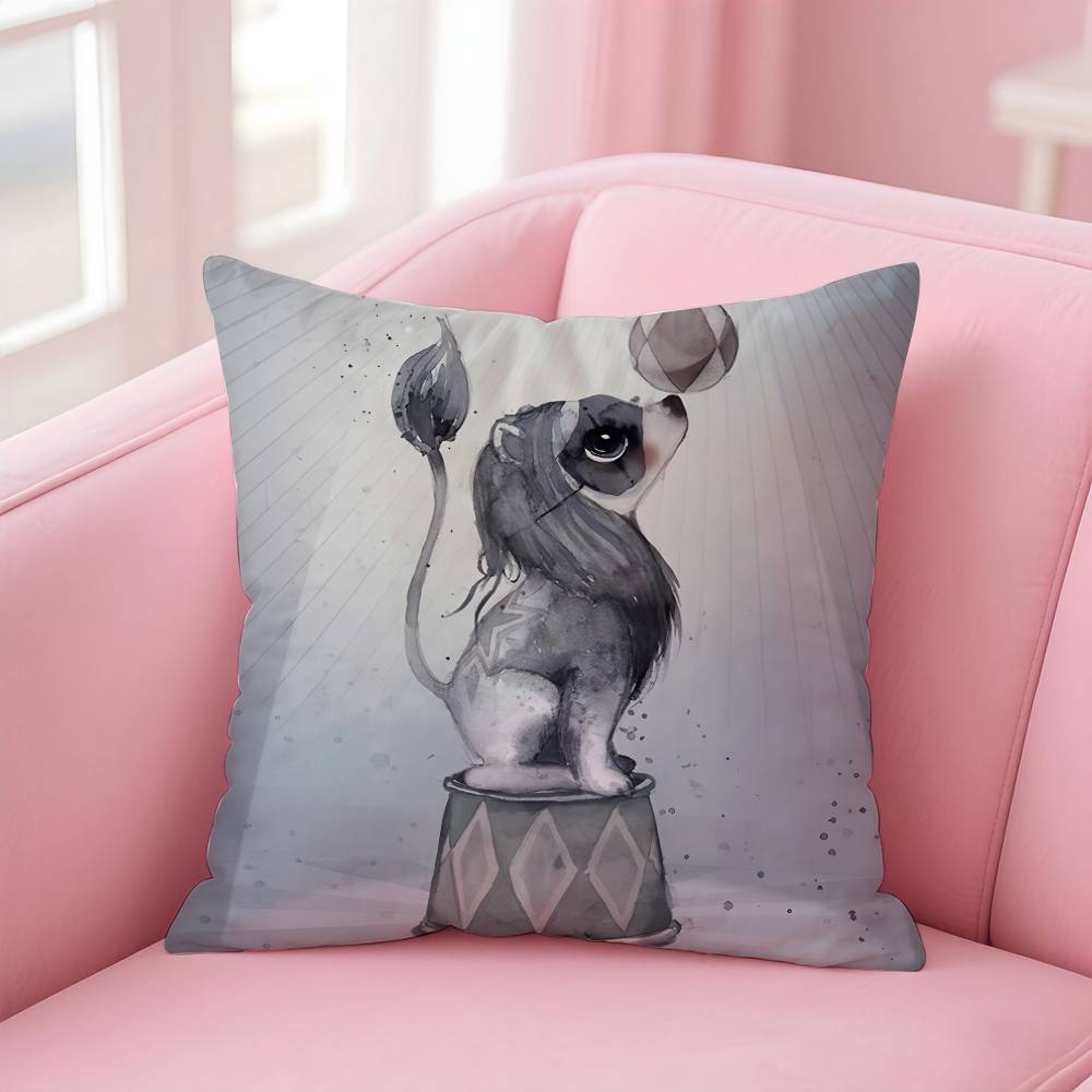 M--Mrs Mighetto Print Pillow Case Comfort Sofa Bed Silky elegant Invisible zipper Custom Decorative cushion cover