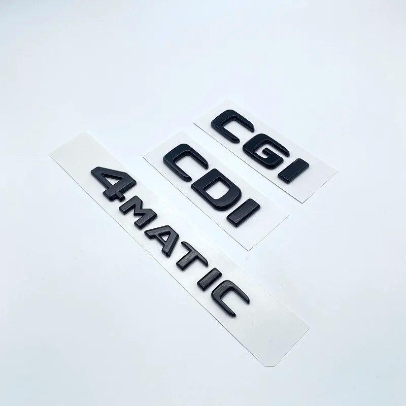 Буквы-эмблема для Mercedes Benz CDI CGI TDI 4Matic, Стайлинг автомобиля, табличка с логотипом багажника, наклейка с логотипом, плоские шрифты, серебристый, глянцевый, черный