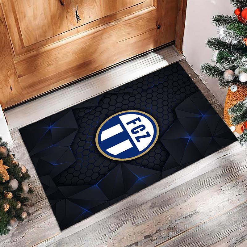 FC Zürich Soccer Football Pattern Soft Area Rug Non Slip Indoor Floor Carpet Sports Decor Mat for Bedroom