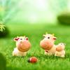 Adorable Resin Diy Miniature Zodiac Ox Figurine Cartoon Style Home Decor