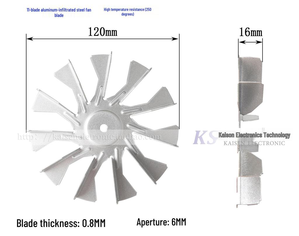 Мотор Лопасти Вентилятора Паровой Печи Аэрофритюрницы из Нержавеющей Стали 304: 20 мм, 19 мм, 0 мм, 11 мм Оцинкованный лист.