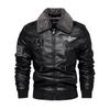 Men's European and American Fashion PU Leather Jacket with Velvet Lining