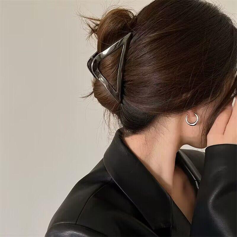 Винтажные большие металлические заколки для волос, модные геометрические полые когти для волос для женщин, головные уборы для девочек, вечерние украшения для волос, подарок