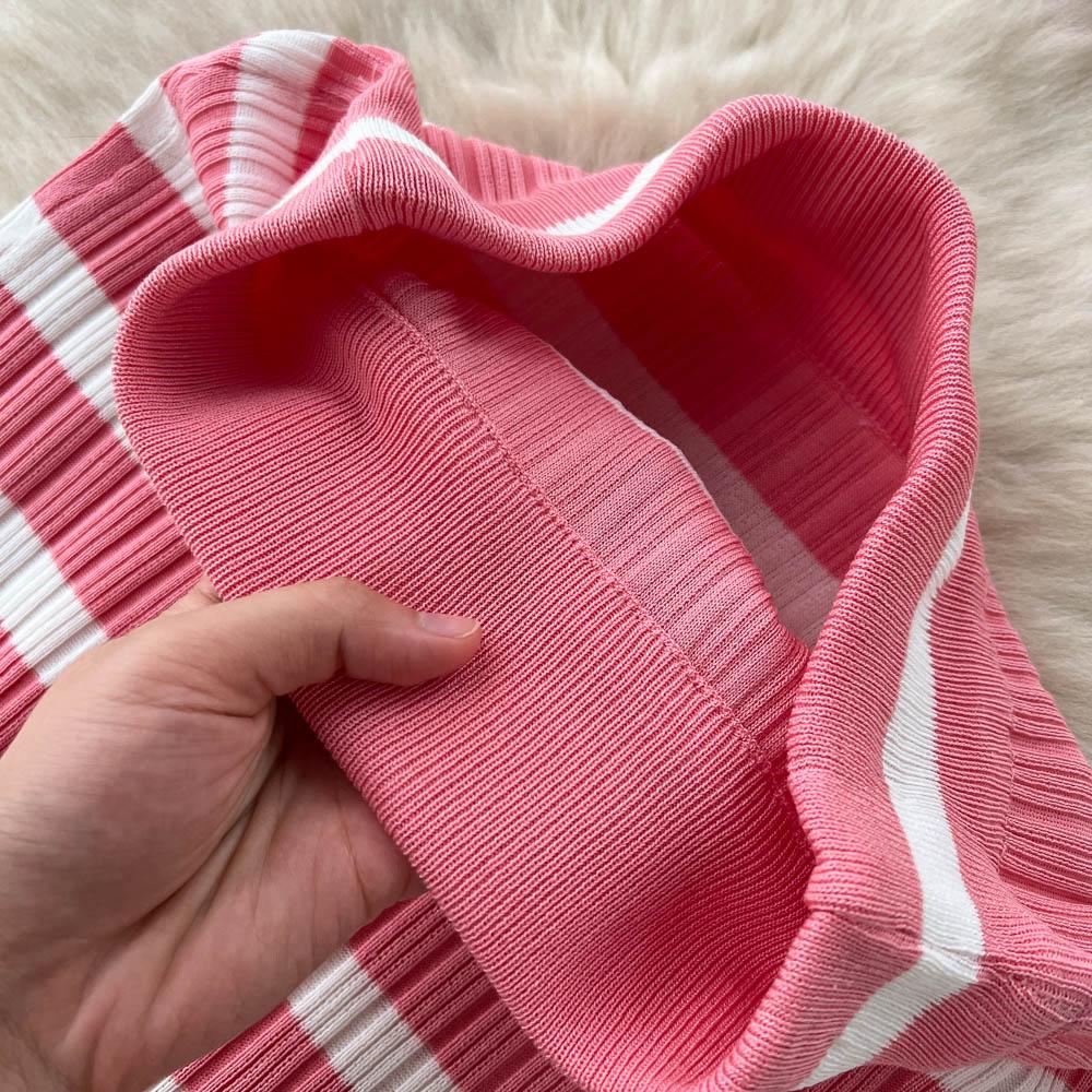 Топ-майка, костюм-двойка, женская летняя юбка средней длины с высокой талией, вязаная