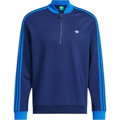 Оригинальная толстовка Originals 3-Stripes SS25 на молнии 1/4 с логотипом и полосками, для гольфа, с длинным рукавом, мужская, темно-синяя, JP0938