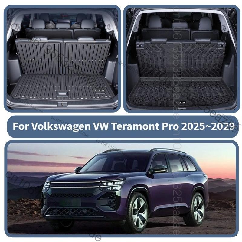 For 2025 2026 Volkswagen Teramont PRO Car Rear Trunk Cargo TPE Trunk Mat Floor Tray Rear Seat Backrest Pad Auto Accessories