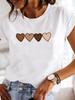 (Asian Size) Women Tee Top Cartoon Love Heart Trend Style Clothing Casual Short Sleeve Fashion Print Lady Tshirt Female Graphic T-shirts