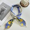 Long Thin Hair Tie Fresh Floral Fashion Accessory Trendy Satin Silk Ribbon Scarf for Women