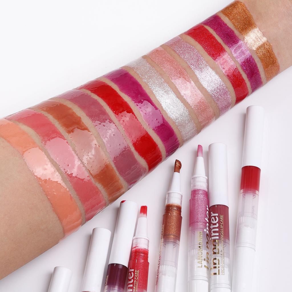 Новый блеск для губ Spin Pearl, легкий цвет, мягкая кисть, мерцающий увлажняющий блеск для губ, макияж для девочек