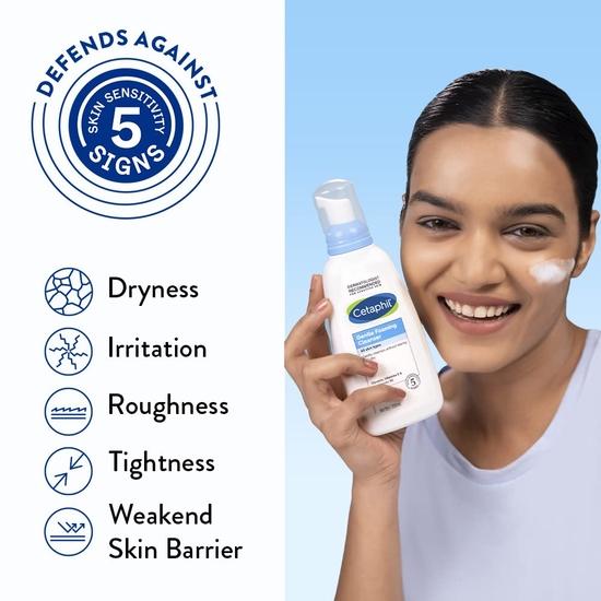 Cetaphil Мягкое пенящееся очищающее средство для всех типов кожи - 236 мл | Пенящееся очищающее средство с витамином E, B5