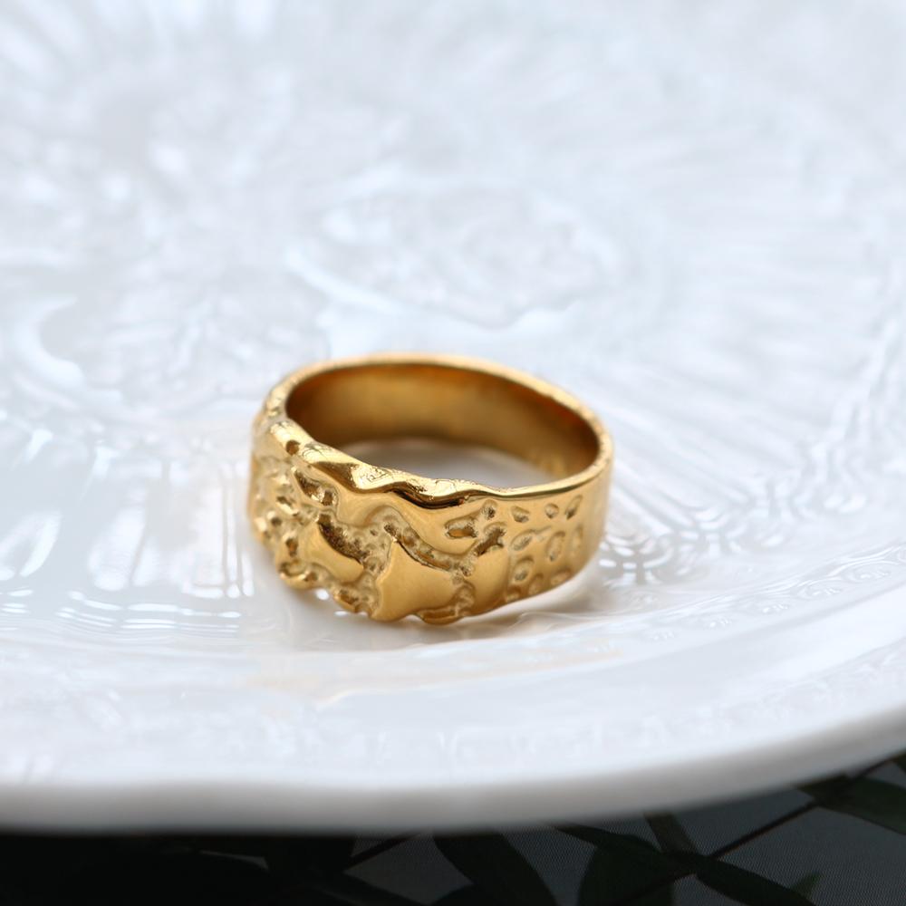 Винтажное золотого цвета самородок, уникальное кольцо из нержавеющей стали в стиле панк для женщин и мужчин, эстетическое ювелирное изделие, подарок, кольца для старейшин, новый тренд 2022 года
