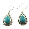 [P7119] - Handmade Silver 'Heaven' Turquoise Earrings - 15x12 Mm