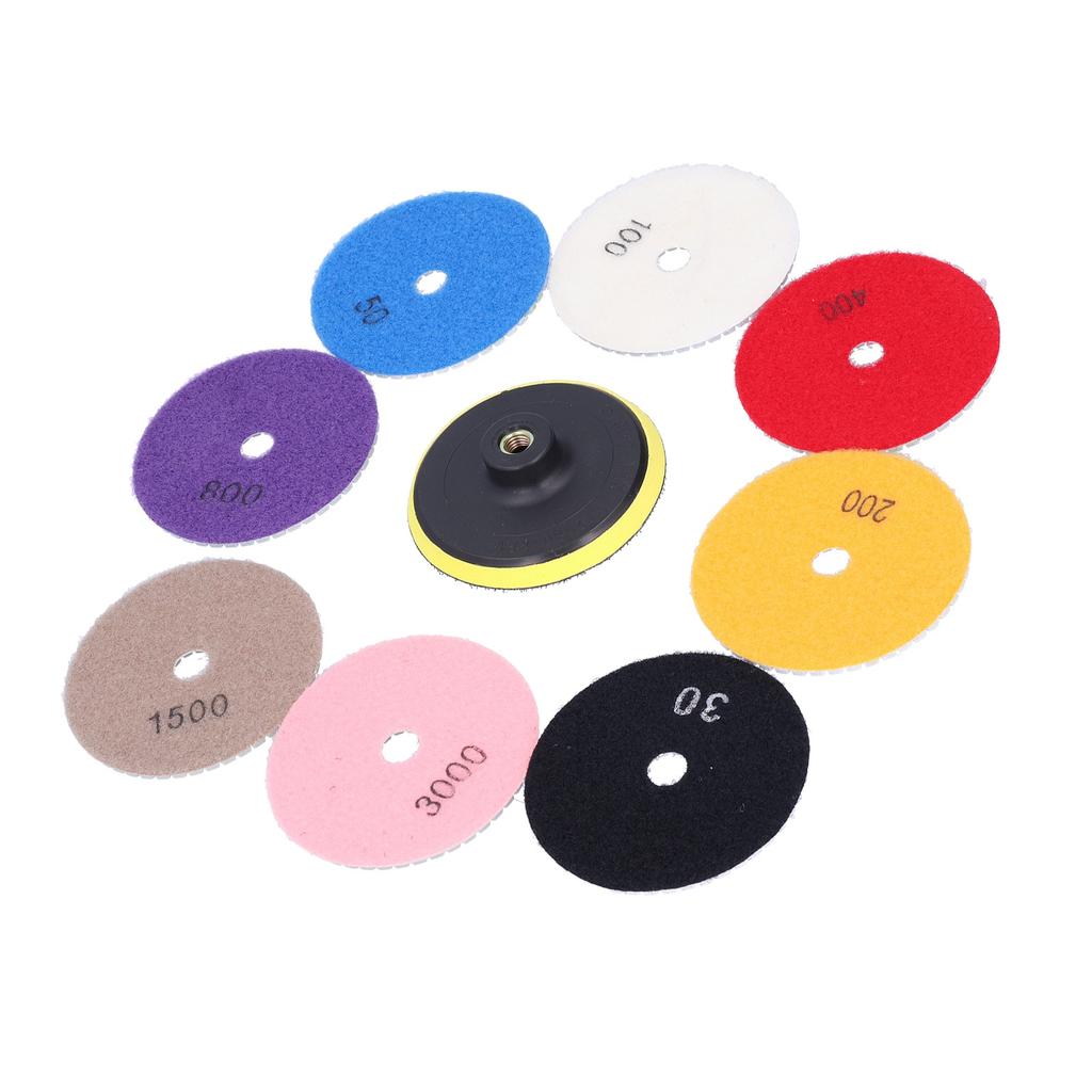 Набор из 9 полировальных кругов с присоской, алмазная полировальная пластина, быстрый отвод тепла и низкий уровень шума