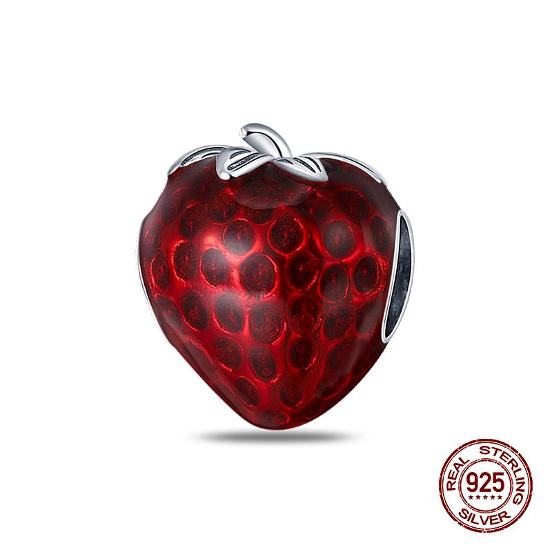 Real 925 Sterling Silver Chocolate Pizza Cake Fries Food Charms Beads Fit 925 Original Bracelets DIY Cute Jewelry Gifts