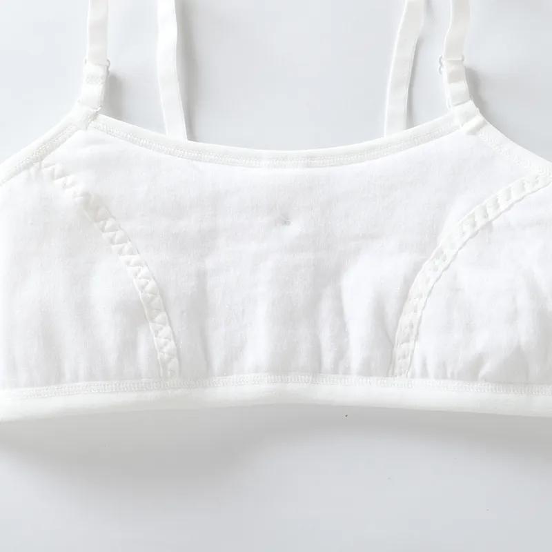 4 шт./лот, бюстгальтер для девочек-подростков, хлопковые бюстгальтеры для девочек с пряжкой сзади, дизайнерские тренировочные бюстгальтеры для девочек-подростков, дышащее детское нижнее белье для девочек