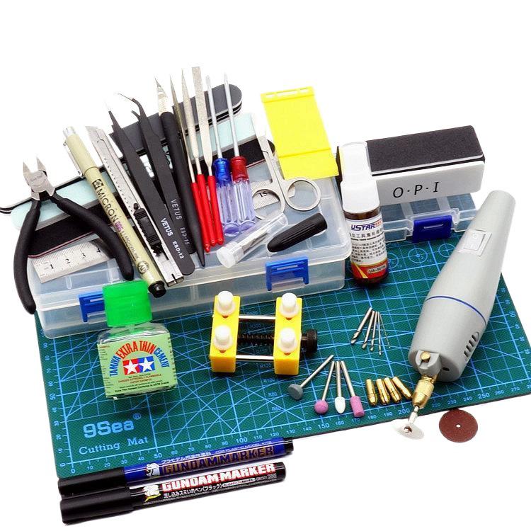 Набор инструментов для сборки моделей Gundam: Кусачки, Хобби-нож, Пинцет, Электрический полировщик