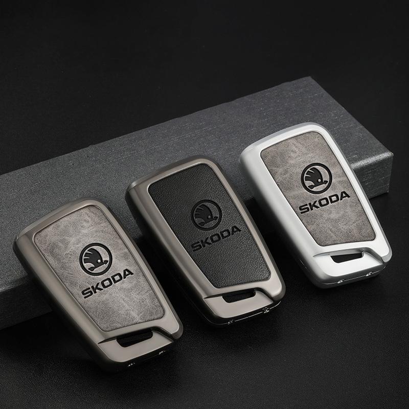 Car Flip Remote Key Fob Case Cover Protector Shell Bag For Skoda Octavia A5 A7 Fabia Superb Kodiaq Karoq Keychain Accessories