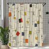 Modern Geometric Pattern Shower Curtain Waterproof Bathroom Shower Curtain Liner for Home Decor