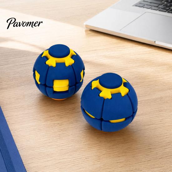 Сенсорный инструмент для снятия стресса, 3D-печатный шарик-сквиш, Игрушка-спиннер для снятия стресса и тревоги для детей и взрослых, Нажимной и вращающийся, для стола, дома, офиса