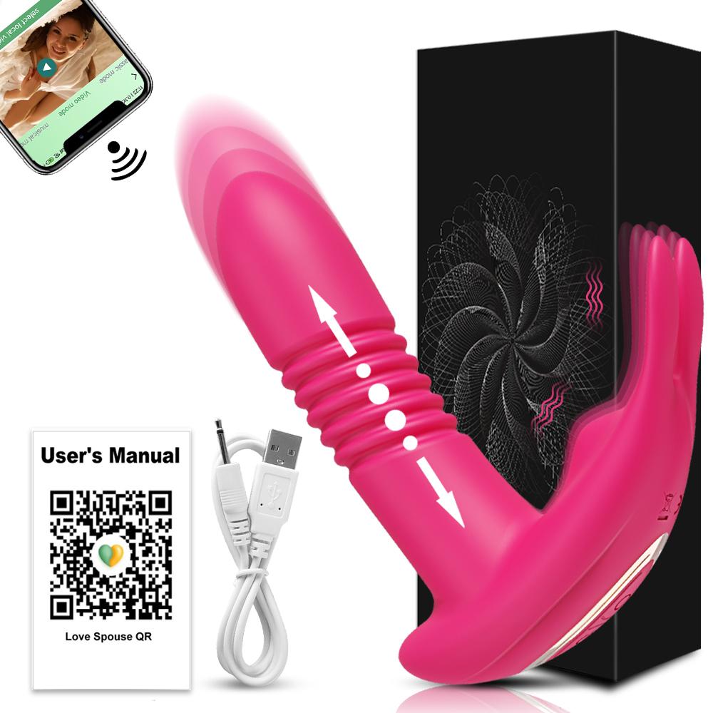 App Control Bluetooth Vibrator for Women Wearable Clitoris Stimulator G-spot Telescopic Dildo G Spot Female Masturbator Sex Toy
