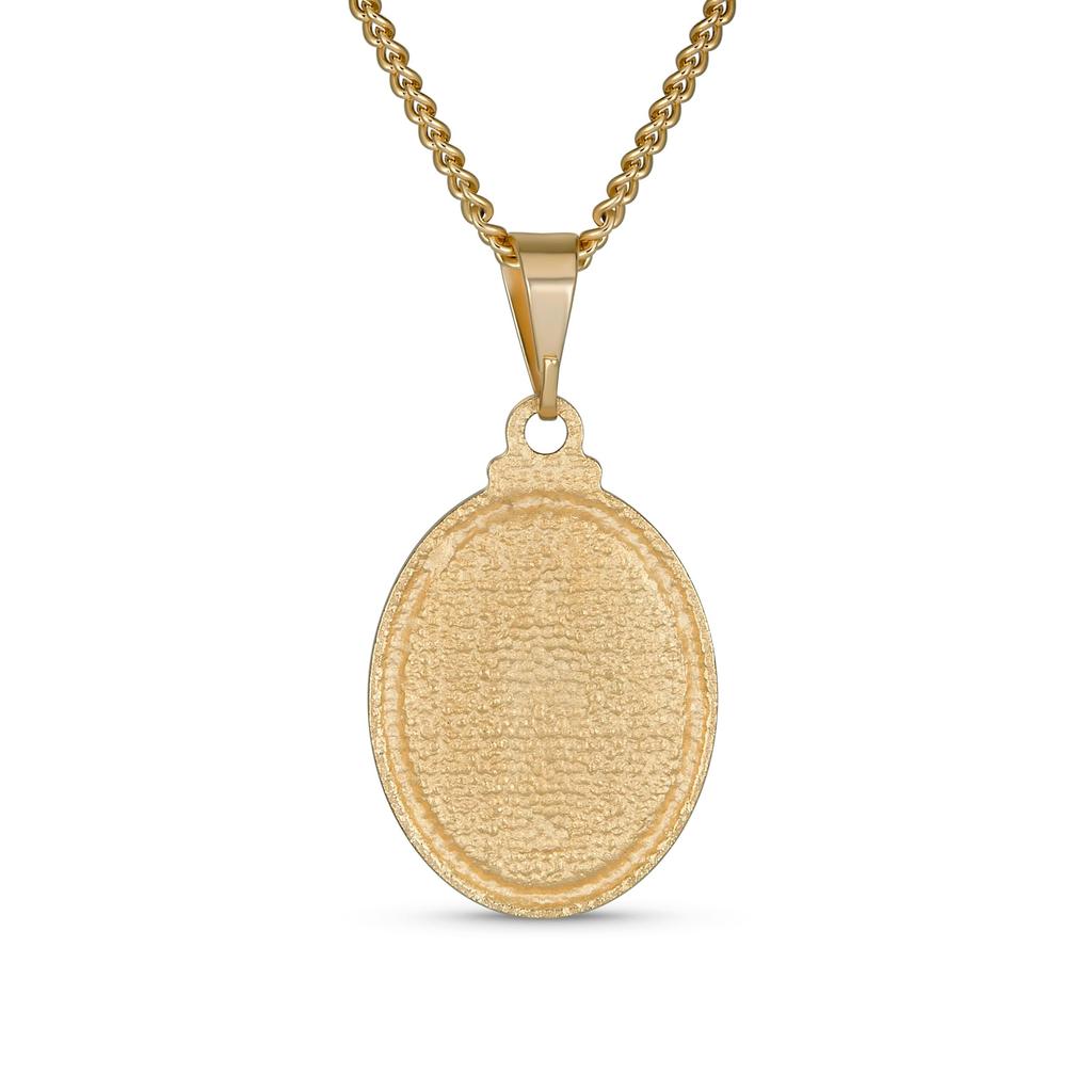 Христианская религиозная медаль медальон овальный Нострадамус Гадалеупе Дева Мария ожерелье для женщин подростков желтое золото латунь огранка алмаза