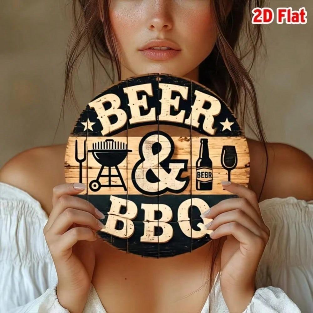 Металлическая жестяная табличка Винтажная Пиво BBQ Паб Декор Настенное искусство