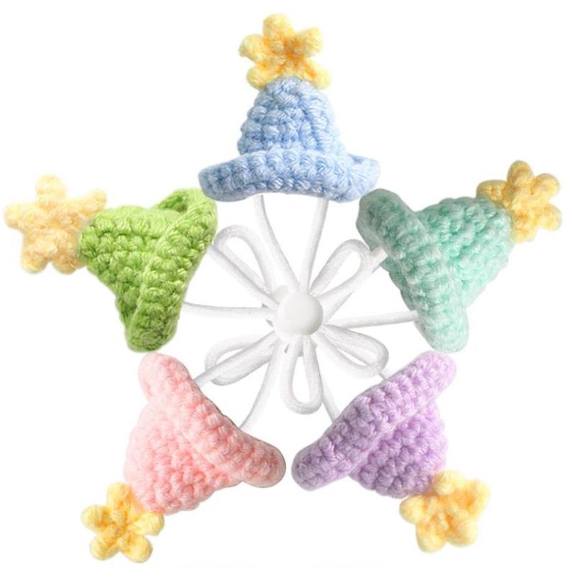 Cute Handmade Knitted Hat Pet Hat Tiny Hamster Parrot Chipmunk Guinea Pig Hat Small Animal Adjustable Hat Decoration Accessories