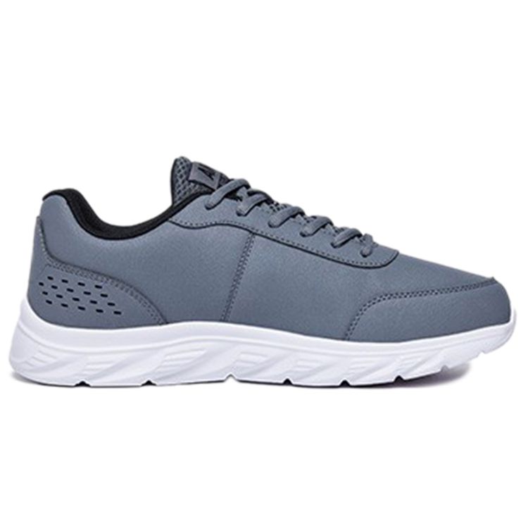 Anta Leather Casual Shock Absorbing Non-Slip Wear-Resistant Lightweight Low-Top Running Shoes Men Sneakers Gray White 91835529-2