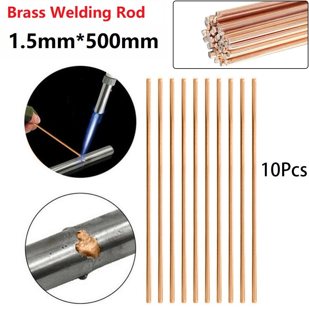 5PCS 1.0/1.5/2.0/2.5/3.2mmx500mm Brass Welding Rod Wire Electrode Soldering Rod
