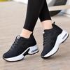 Inner Heightening Women's Shoes New Autumn Thick-soled Black White Flying-woven Single Shoes Casual Sports Shoes Flying-woven