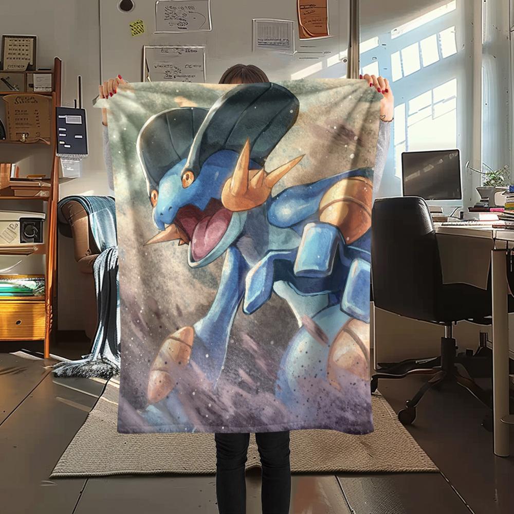 Swampert Print Flannel Blanket, High quality Comfortable for All Seasons, Home Decor, Warmth and Comfort