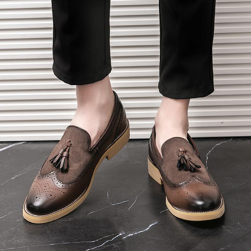 Brogue Men's Fashion Designer Style Leisure and Versatile Business Loafer Wedding Party Outdoor Stroll Men's Shoes Plus Size47