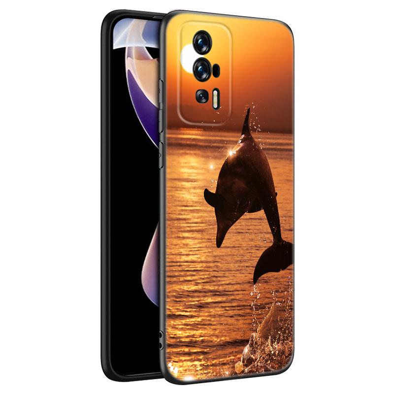 Чехол для телефона из черного силикона с дельфином для Xiaomi Redmi 7A 8A 9A 10A 11A 9C 10C 12C 13C 11 Prime A1 A2 Plus 12 4G Note 9T 12R