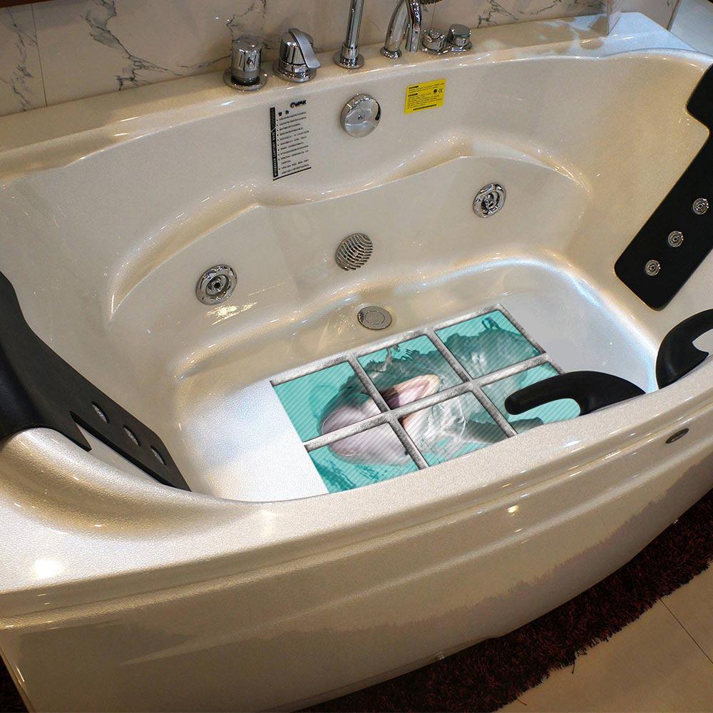 6 шт. наклейка на ванну Нескользящая водонепроницаемая самоклеящаяся наклейка с 3D эффектом для ванной комнаты ПВХ съемная декоративная фреска 15x15 см