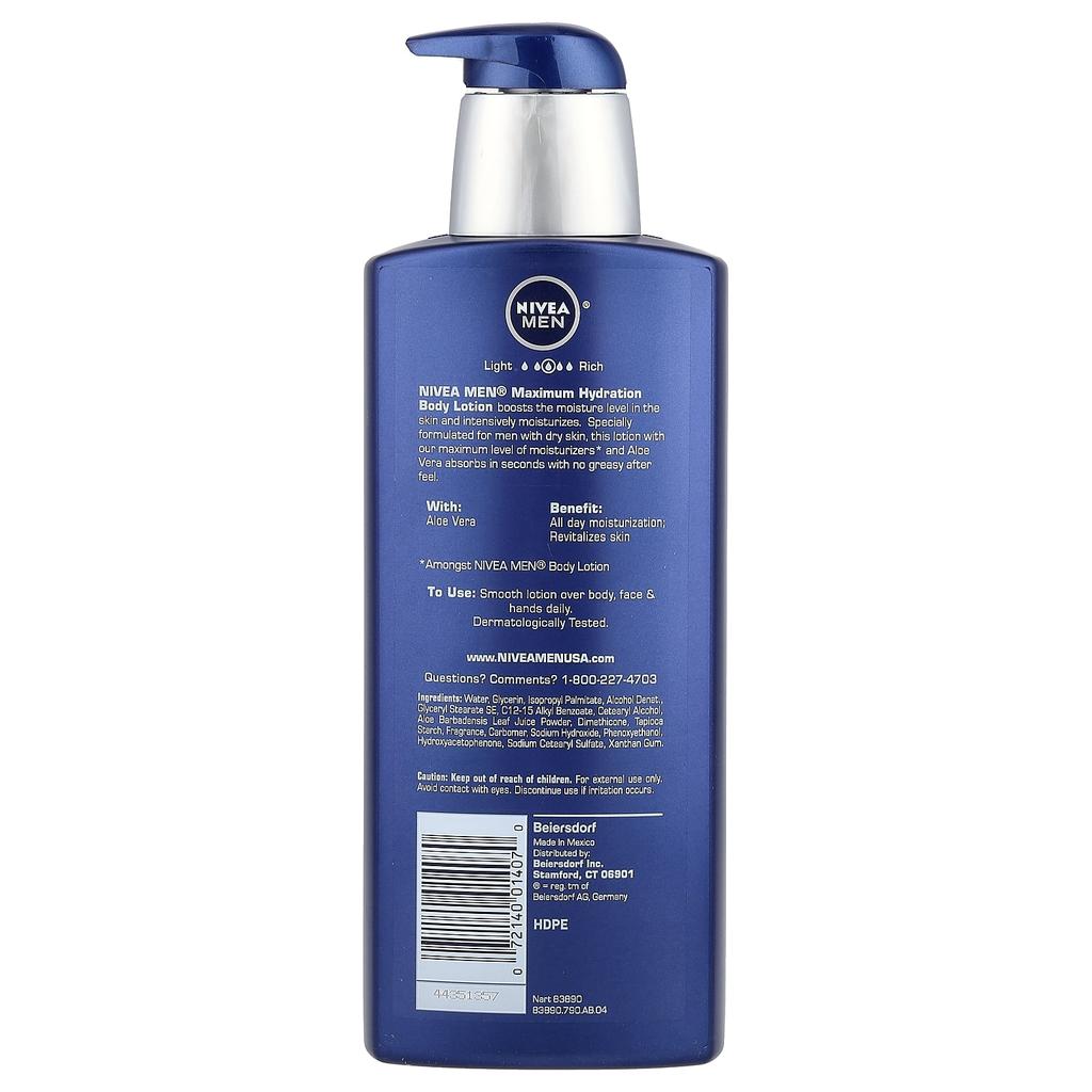 Мужской увлажняющий лосьон 3-в-1, Алоэ Вера, 500 мл (16,9 жидких унций)