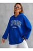 Женский стильный свитшот большого размера плюс размер 3 нитки с капюшоном с калифорнийским принтом Oversize Sweatsihrt