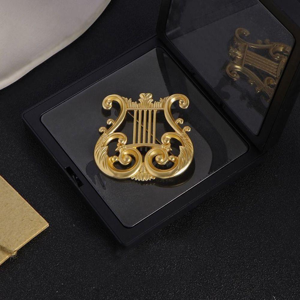 Music Instrument Eighth Note Pin Zinc Zinc Alloy Harp Badge Fashion G Clef Brooch Concert Gift