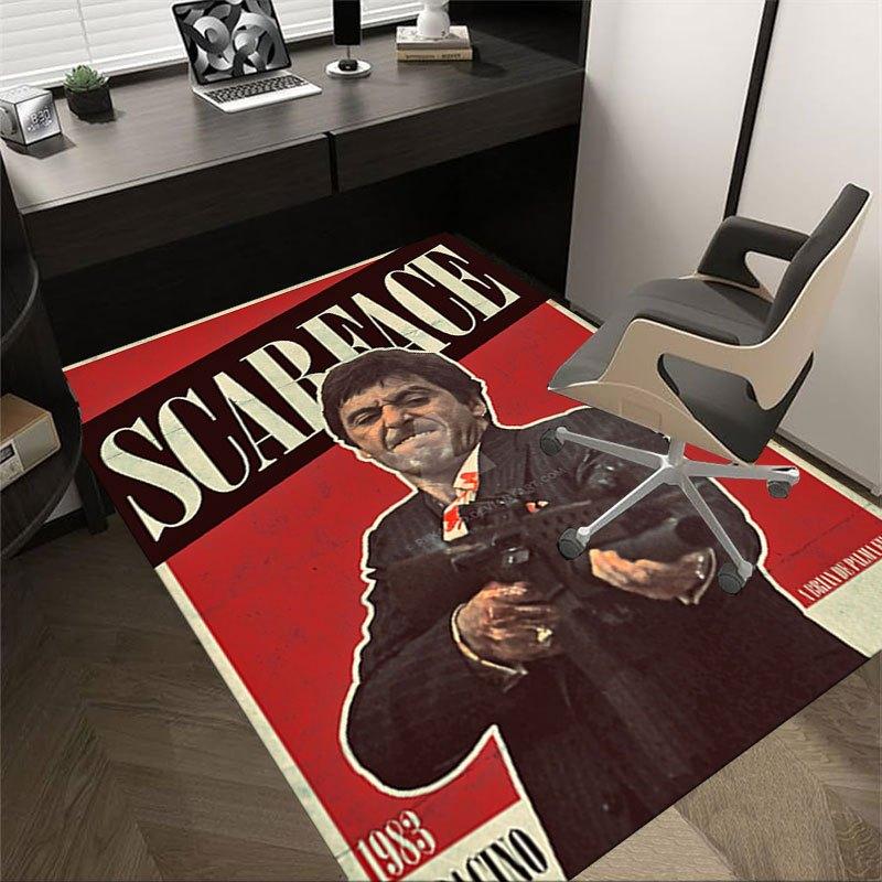 1pc Scarface Office Carpet Chair Mats Soft, Comfortable, All Season,Perfect for Home, Bedroom, or Office Decor, Perfect Gift for