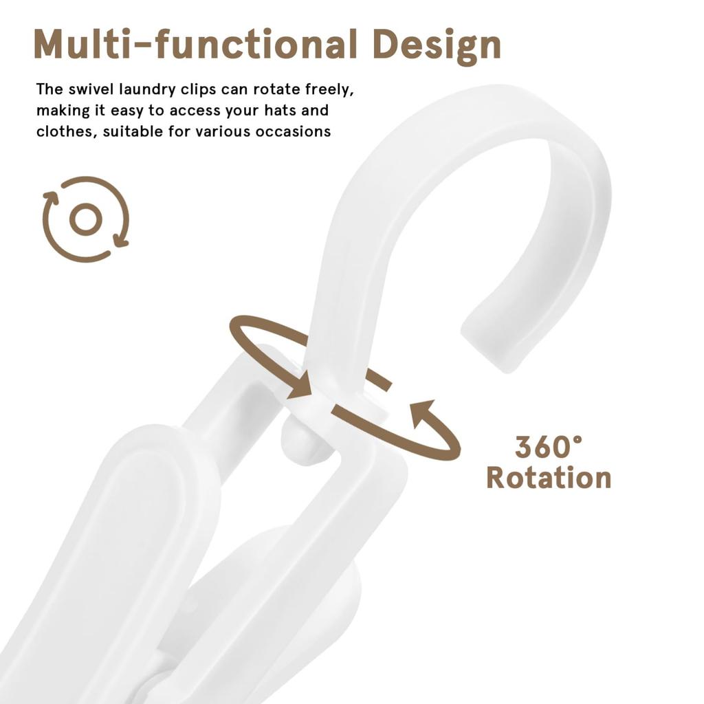 OUNONA Прищепки с 10 зажимами для одежды и дорожными крючками, ПВХ, Подвесные, Небьющиеся, Нескользящие, Штук, Большие, Кухня, Ванная комната, Сушка, Зажим,
